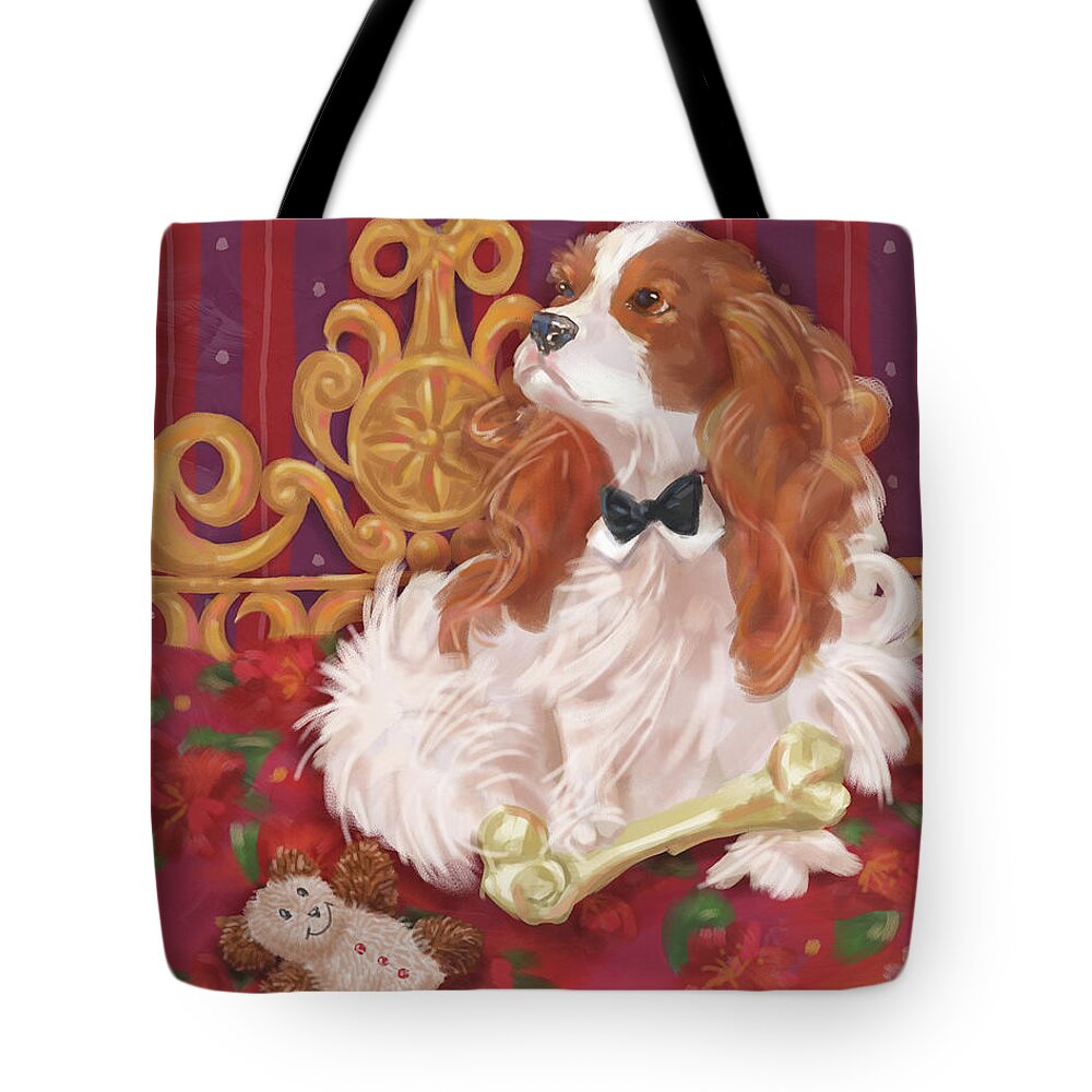 Dog Tote Bag featuring the mixed media Little Dogs - Cavalier King Charles Spaniel by Shari Warren