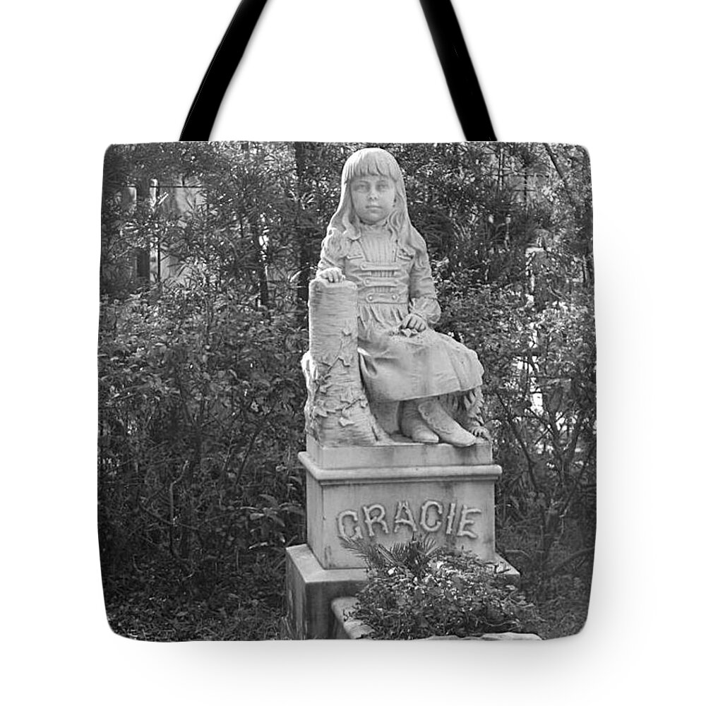 Gracie Tote Bag featuring the photograph Little Miss Gracie BW by Lee Darnell