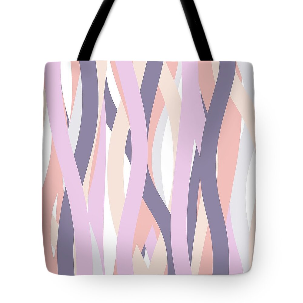 Little Tote Bag featuring the digital art Little Princess Abstract Vertical Waves by Angie Tirado