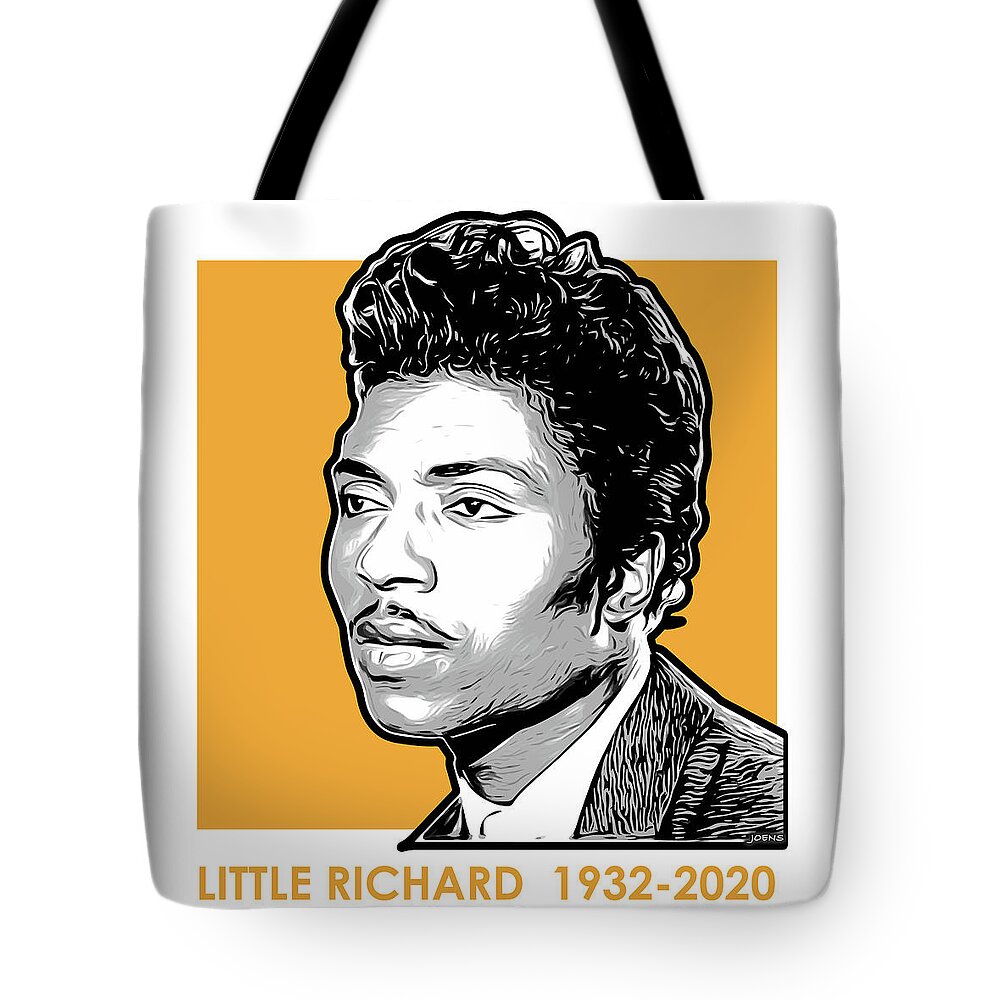 Tribute Tote Bag featuring the drawing Little Richard Tribute by Greg Joens