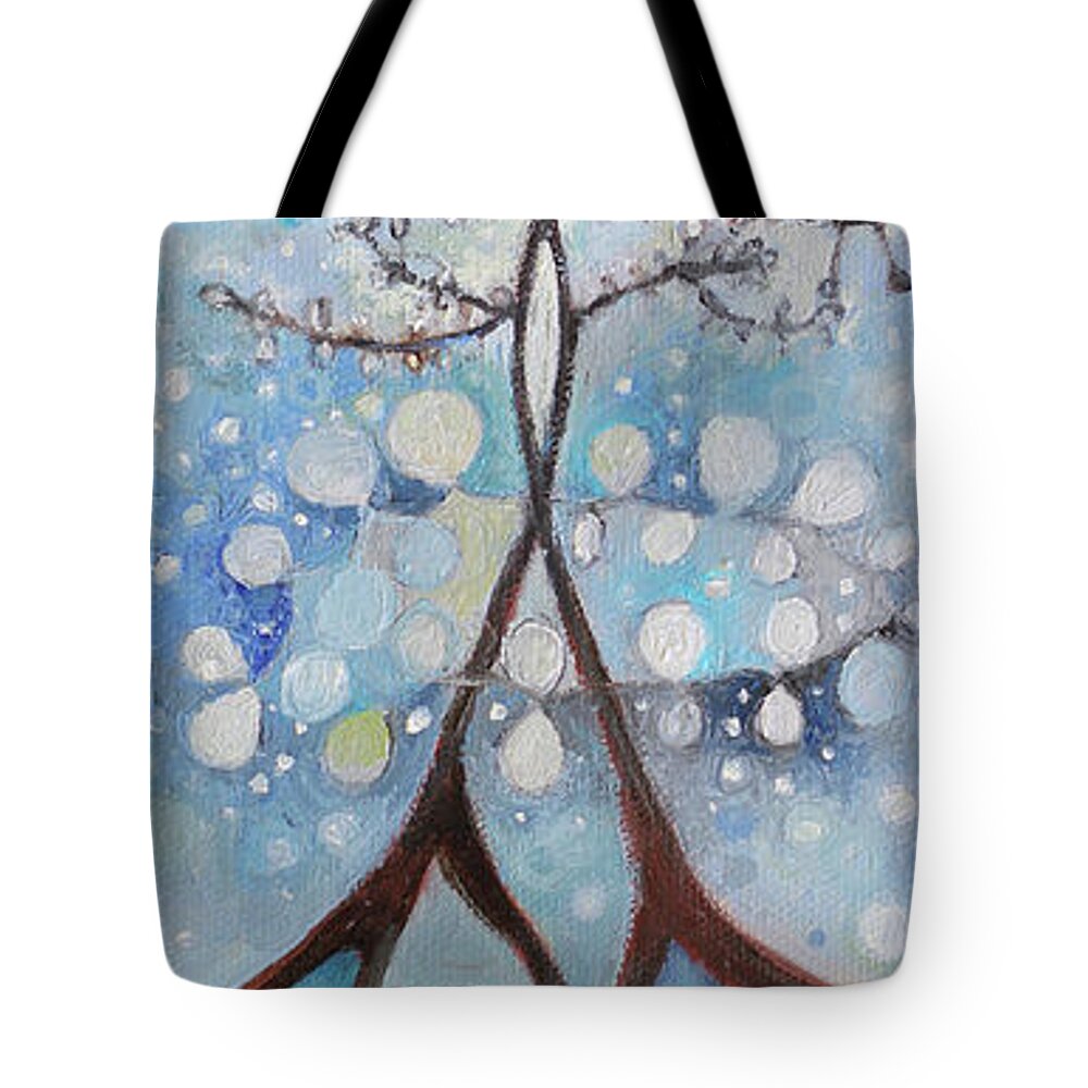 Tree Tote Bag featuring the painting Lively Up by Manami Lingerfelt