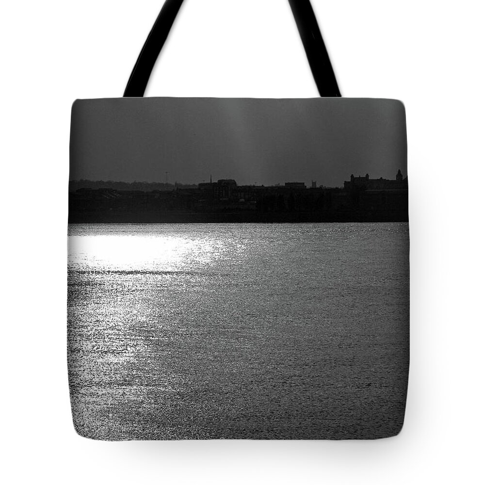 Liverpool Tote Bag featuring the photograph LIVERPOOL. River Mersey. Sunlight. by Lachlan Main