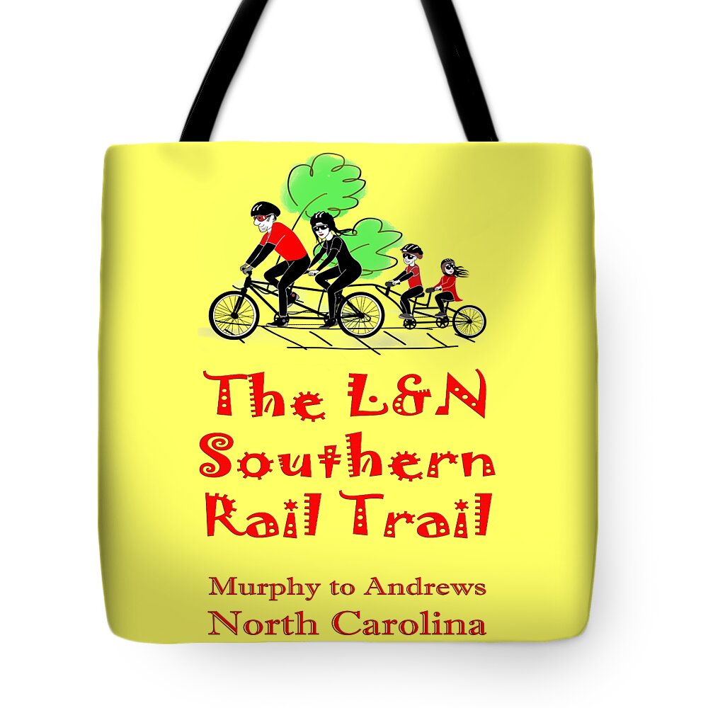 Rail Tote Bag featuring the digital art LN Southern Rail Trail by Debra and Dave Vanderlaan