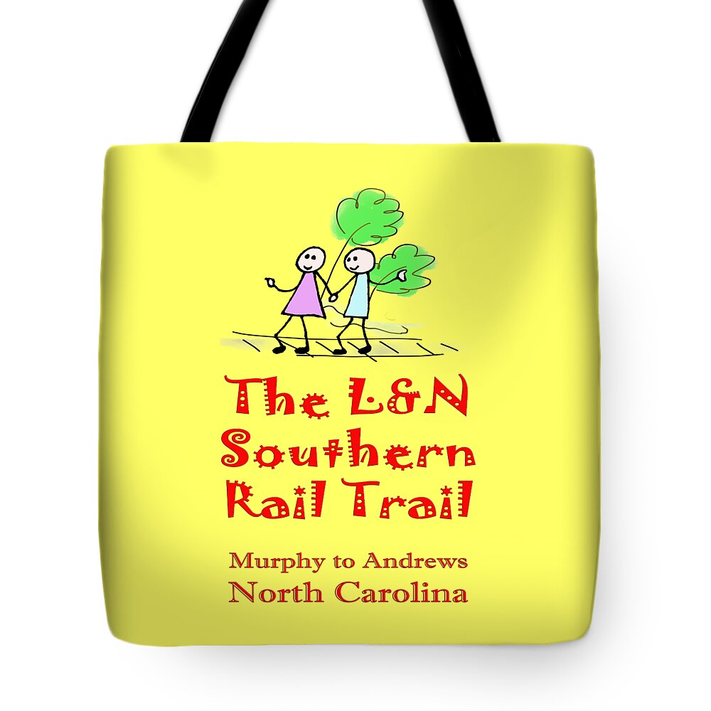 L&n Tote Bag featuring the photograph LN Southern Rail Trail Stick Figures by Debra and Dave Vanderlaan