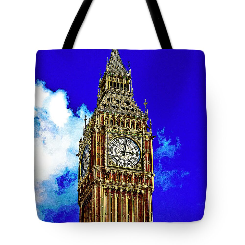 London Tote Bag featuring the digital art London - Big Ben by SnapHappy Photos
