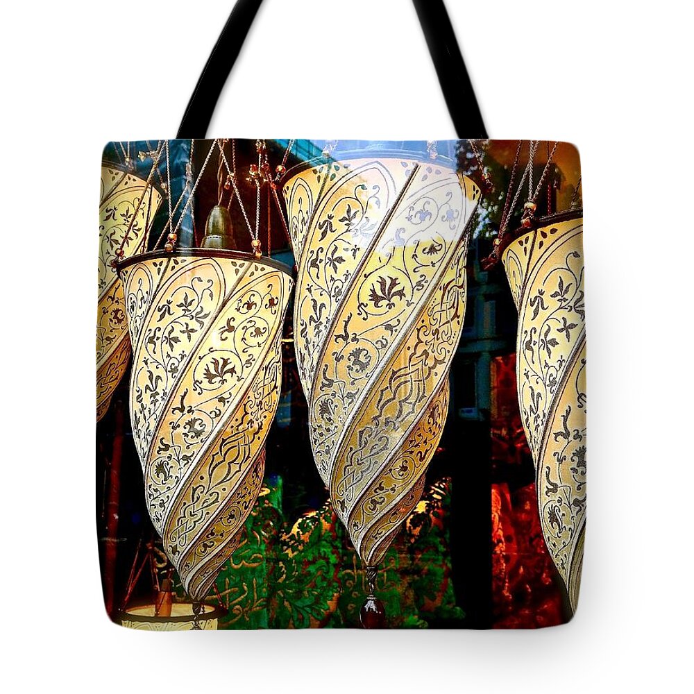 Antique Lighting Tote Bag featuring the photograph London Lanterns by Ira Shander