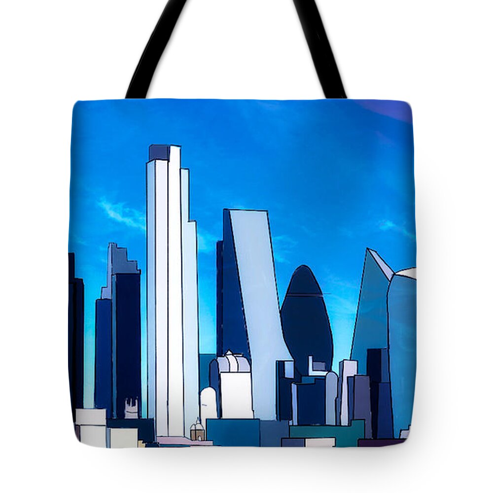 London Tote Bag featuring the digital art London Skyline by John Mckenzie