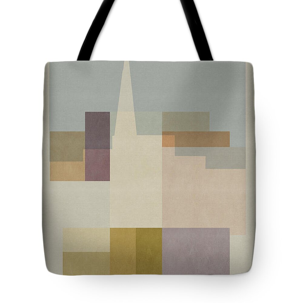 London Tote Bag featuring the mixed media London Squares - Shard by BFA Prints