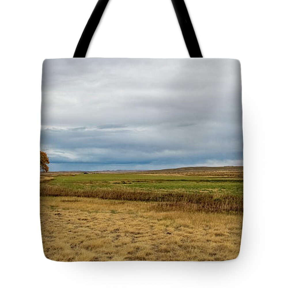 Lone Tote Bag featuring the photograph Lone Tree on the Prairie by Mark Duehmig