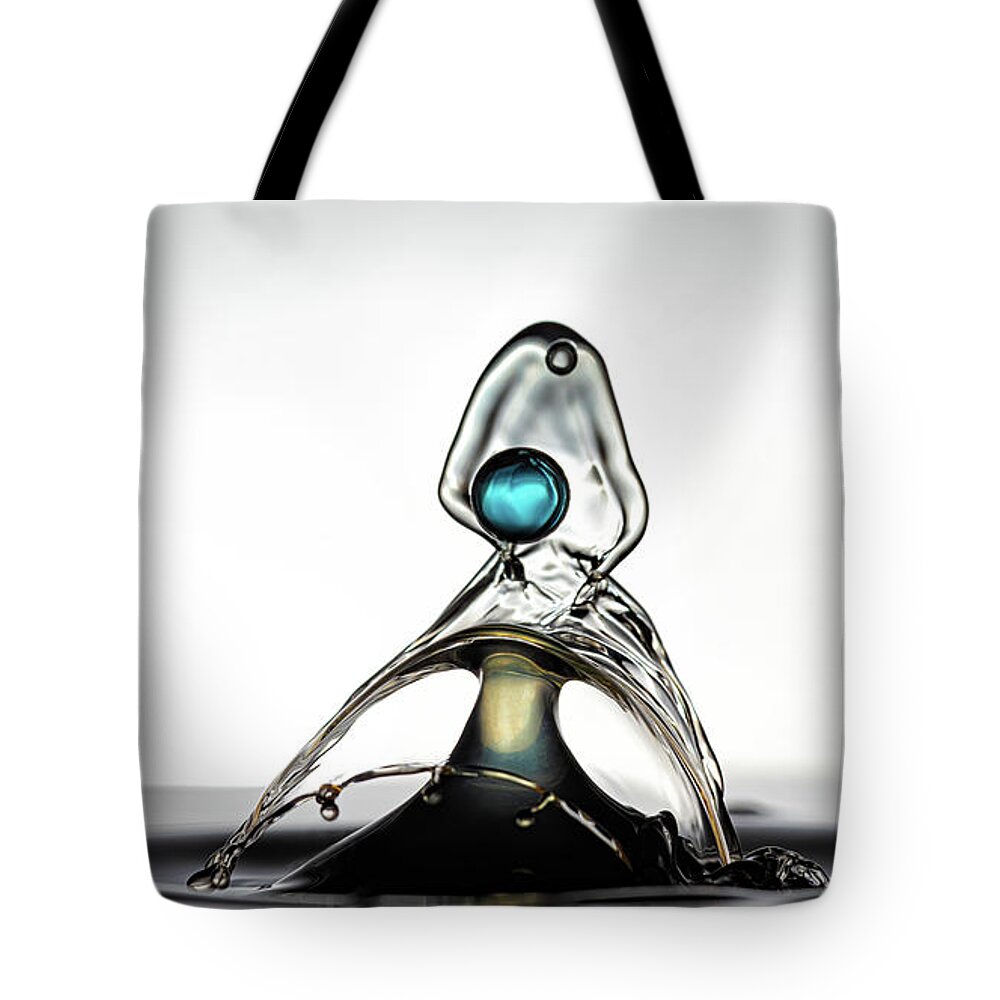 Water Drop Collision Tote Bag featuring the photograph Lonely and Blue by Michael McKenney
