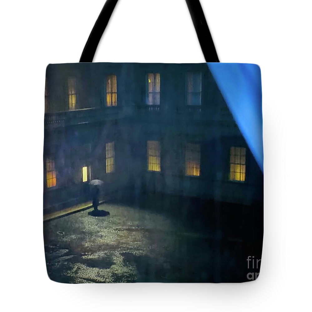 Rainy Night Tote Bag featuring the painting Lonely Rainy Night by Bonnie Marie