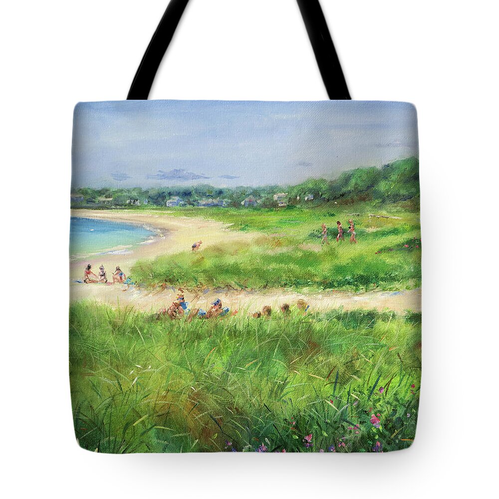 Cape Cod Tote Bag featuring the painting Long Beach- June by Jonathan Gladding