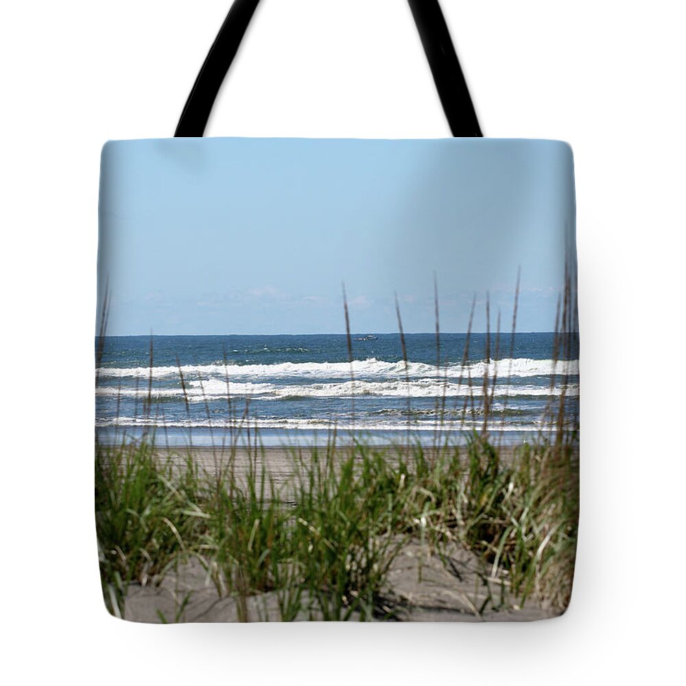 Beach Tote Bag featuring the photograph Long Beach Seashore by Mary Gaines