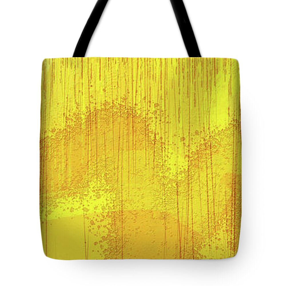 Abstract Tote Bag featuring the digital art Long Improvisation in Yellows by Bentley Davis
