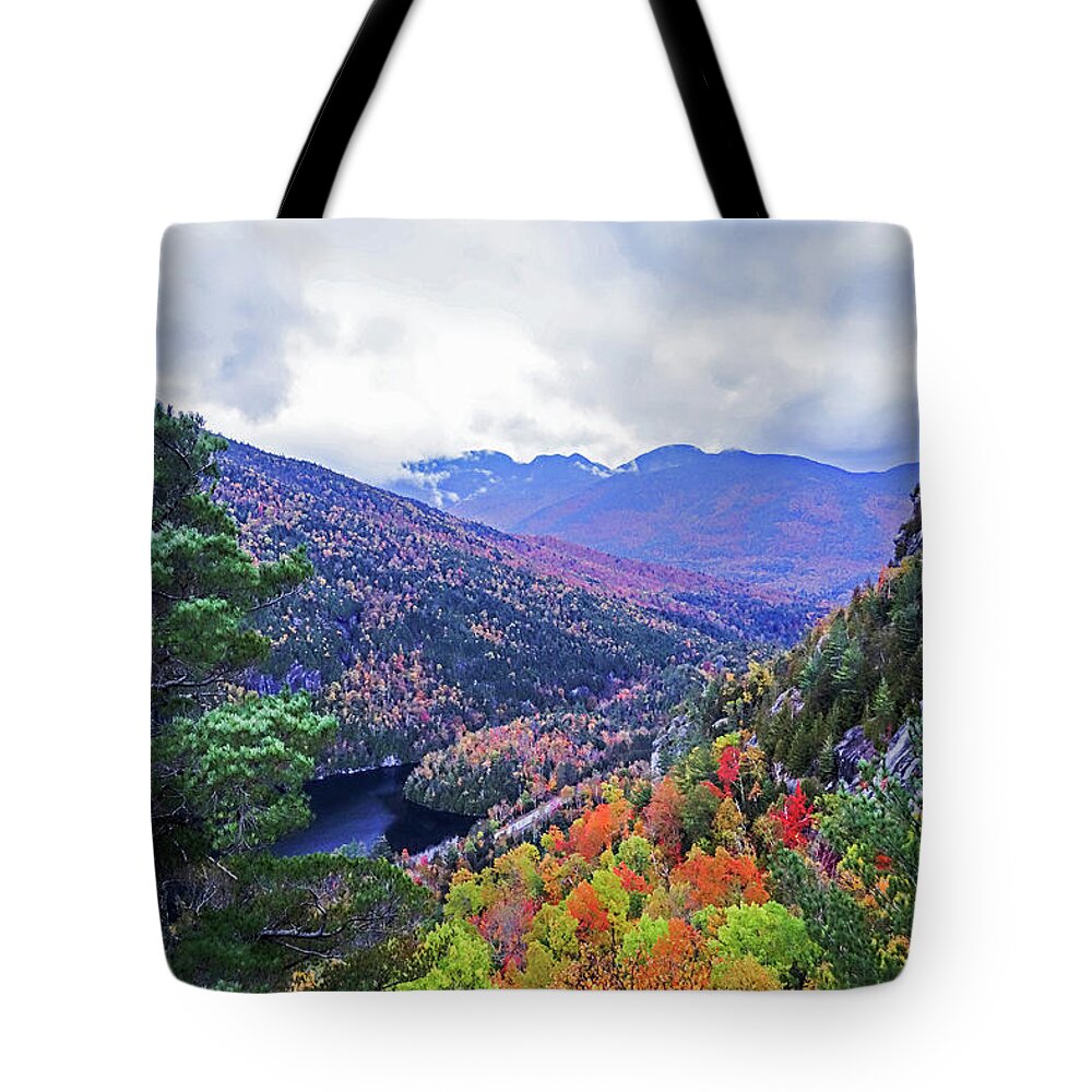 Keene Tote Bag featuring the photograph Looking into the washbowl from Giant Mountain Keene Valley NY Adirondacks by Toby McGuire