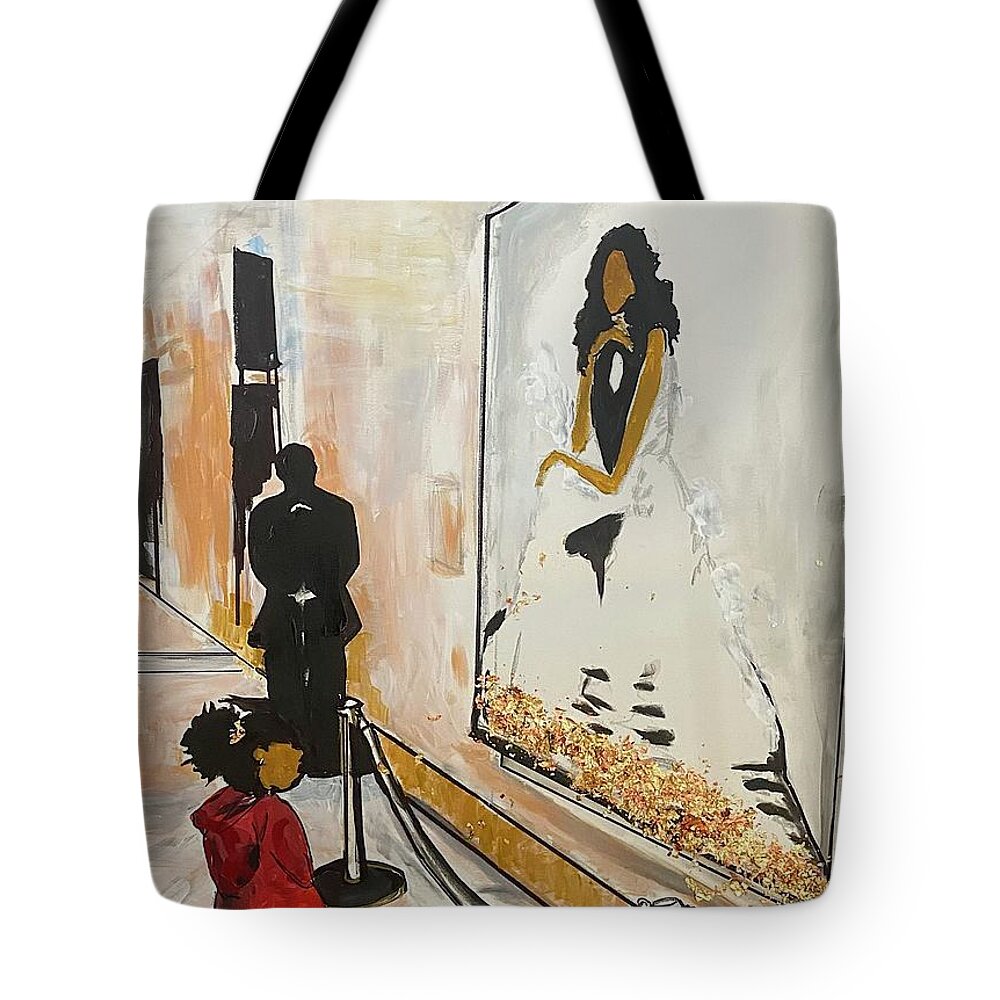  Tote Bag featuring the painting Looking up at Greatness by Angie ONeal