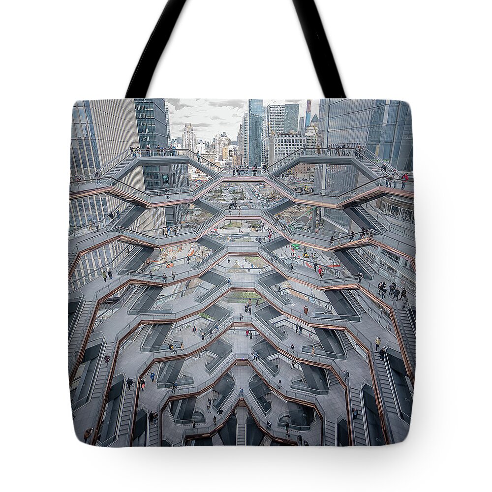New York City Tote Bag featuring the photograph Looking Uptown from Hudson Yards by Sylvia Goldkranz