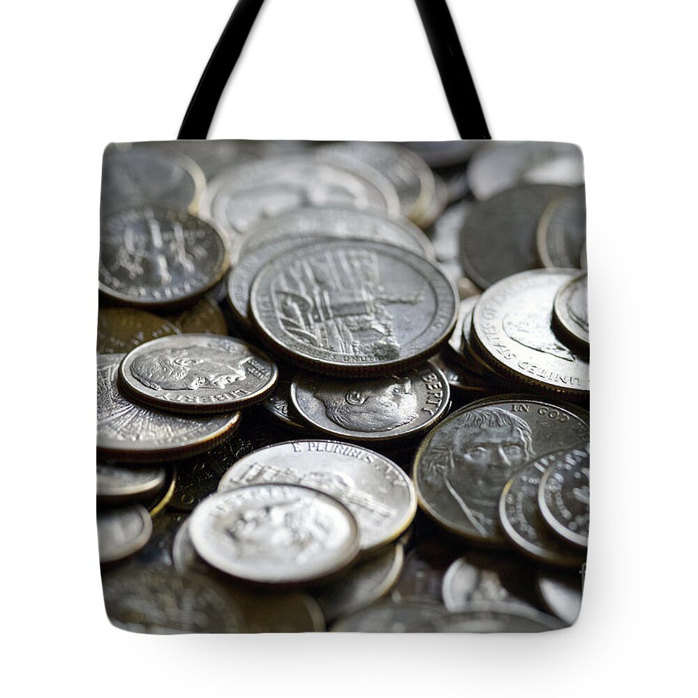 Coins Tote Bag featuring the photograph Loose Change by Phil Perkins