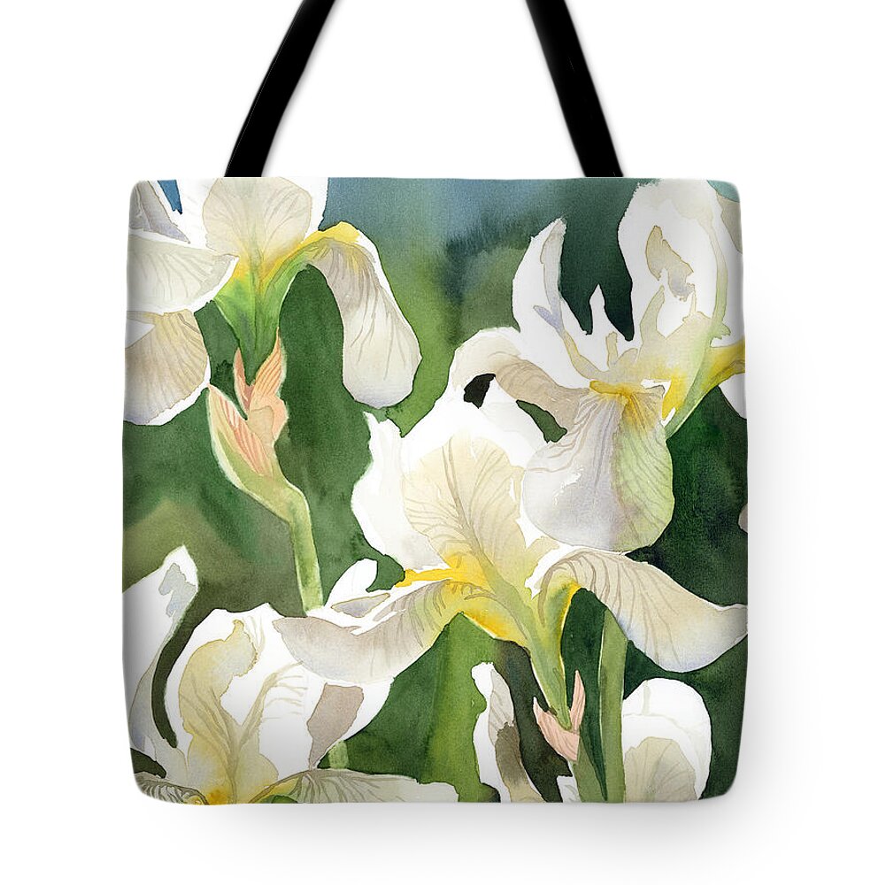 Iris Tote Bag featuring the painting Loose Irises by Espero Art