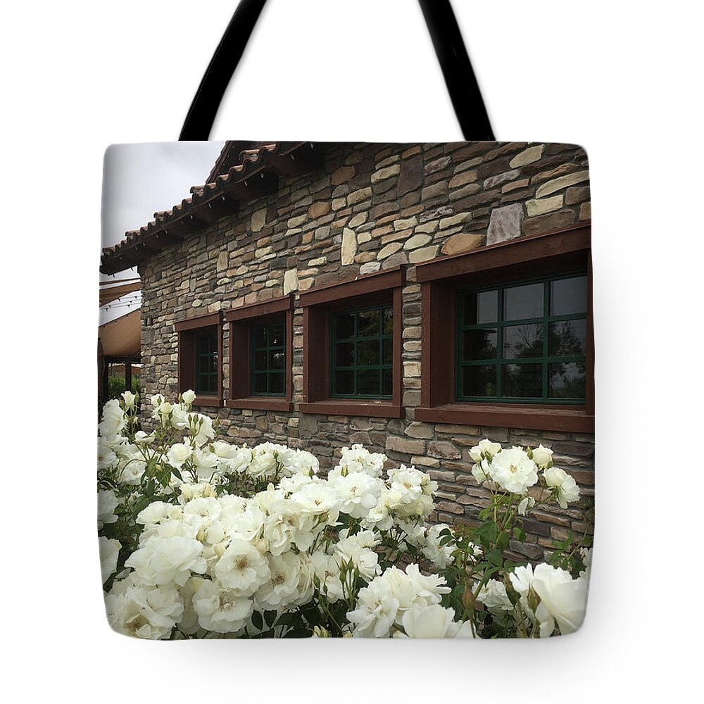 Lorimar Winery Tote Bag featuring the photograph Lorimar Roses by Roxy Rich