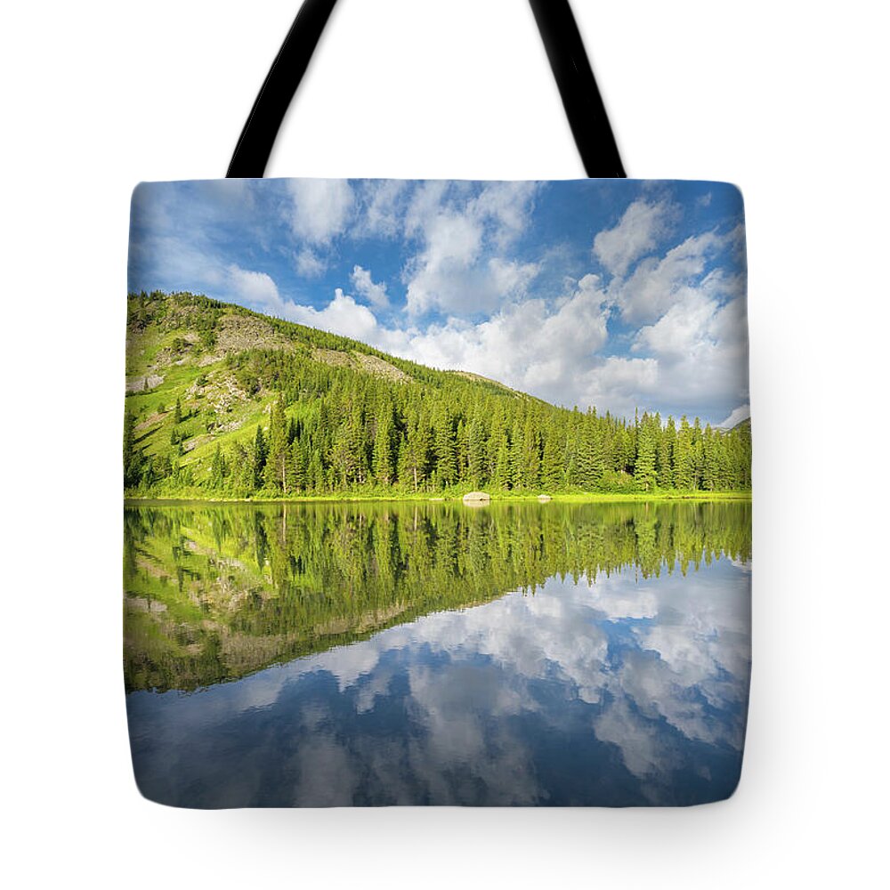 Colorado Tote Bag featuring the photograph Lost Lake Reflections by Darren White