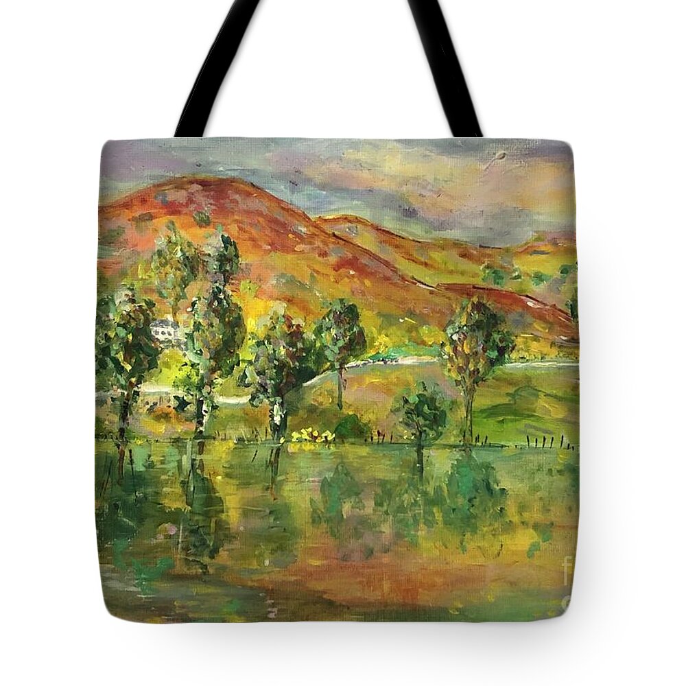 Loughrigg Tote Bag featuring the painting Loughrigg Fell by Jacqui Hawk