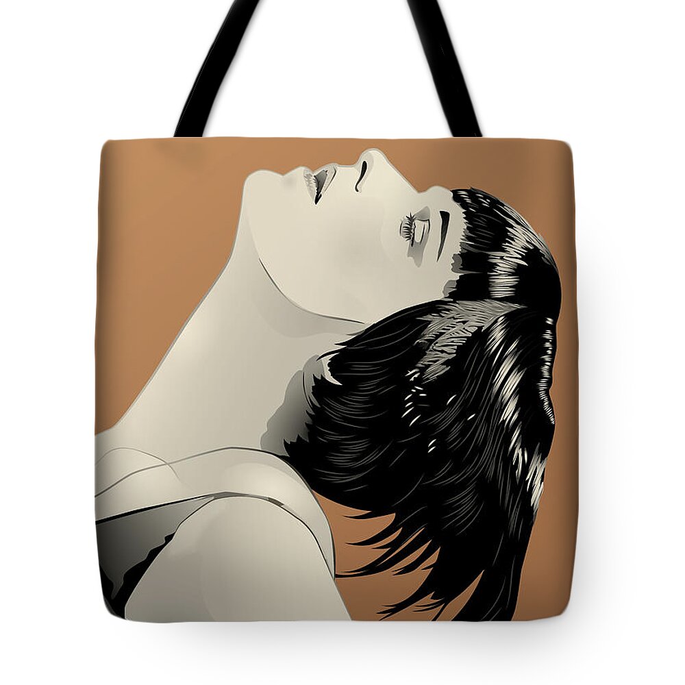 Louise Brooks Official Tote Bag featuring the digital art Louise Brooks in Berlin - Aureate Radiance by Louise Brooks