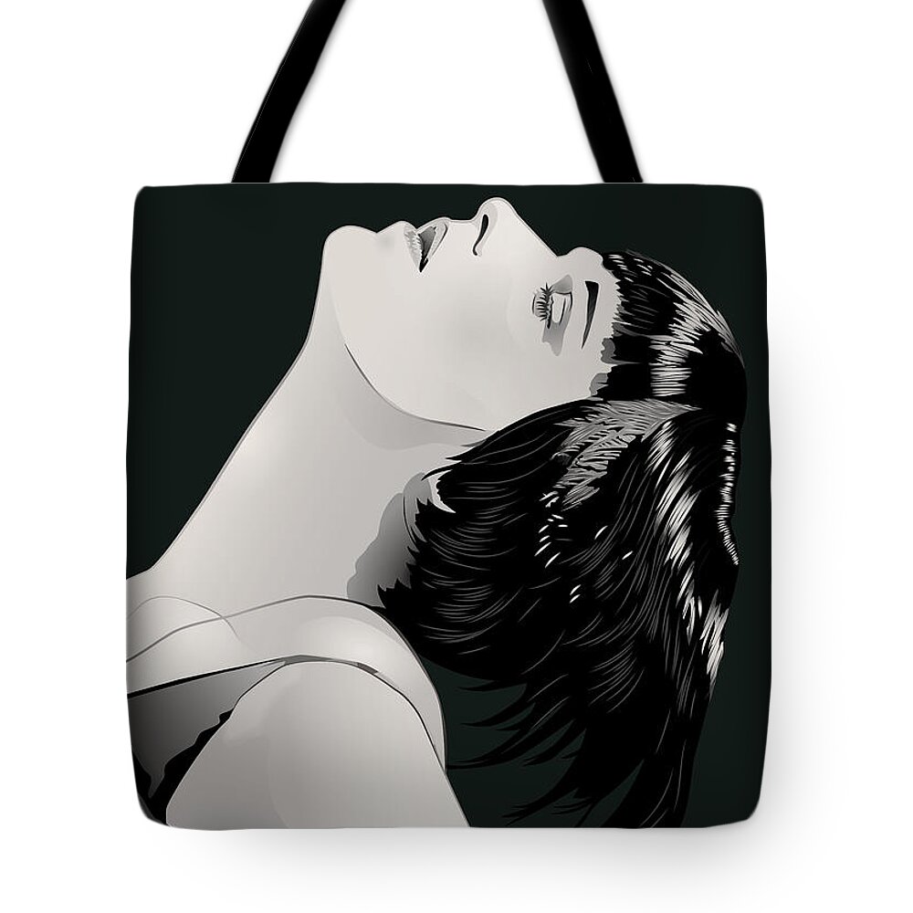 Louise Brooks Official Tote Bag featuring the digital art Louise Brooks in Berlin - Onyx Pine by Louise Brooks