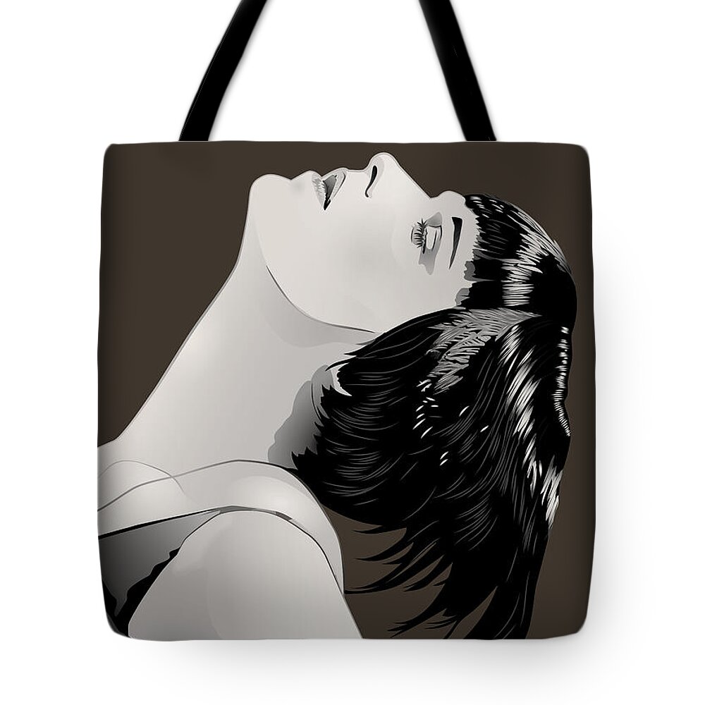 Louise Brooks Official Tote Bag featuring the digital art Louise Brooks in Berlin - Umber Taupe by Louise Brooks