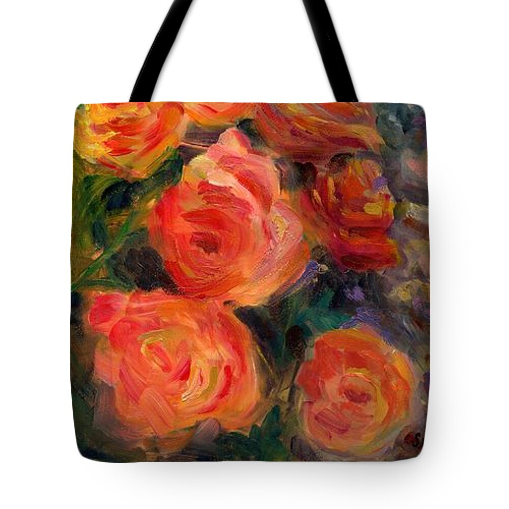 Flower Tote Bag featuring the painting Love Blooms by Susan Hensel