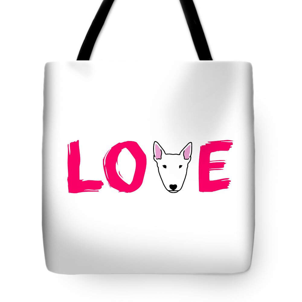 Bull Terrier Tote Bag featuring the digital art Love Bull Terrier by Jindra Noewi