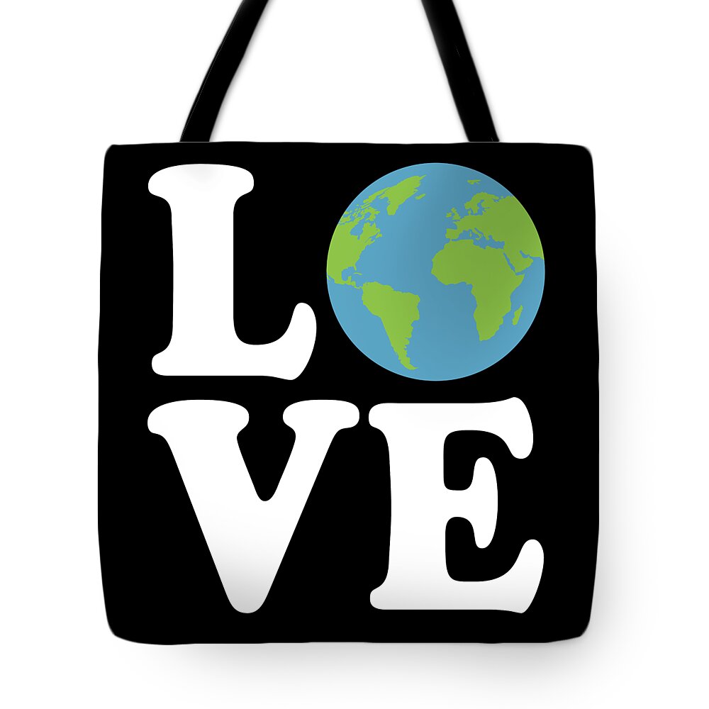 Funny Tote Bag featuring the digital art Love Earth by Flippin Sweet Gear