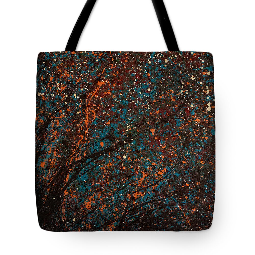 Abstract Tote Bag featuring the painting Love Follows by Heather Meglasson Impact Artist