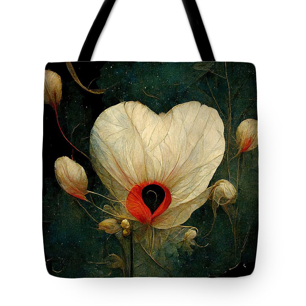 Flower Tote Bag featuring the digital art Love Grows by Nickleen Mosher