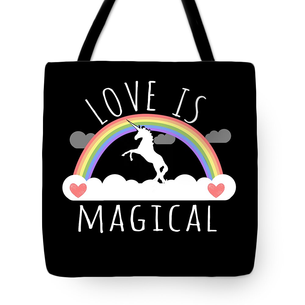Funny Tote Bag featuring the digital art Love Is Magical by Flippin Sweet Gear