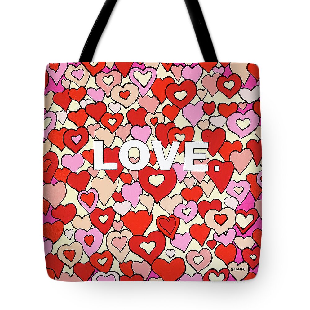 Love Tote Bag featuring the painting Love by Mike Stanko