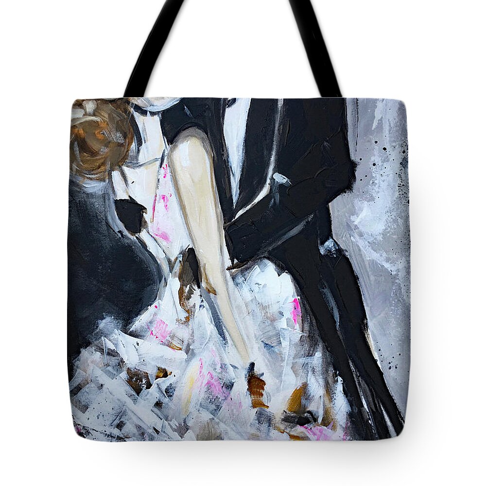 Just Married Tote Bag featuring the painting Love by Roxy Rich