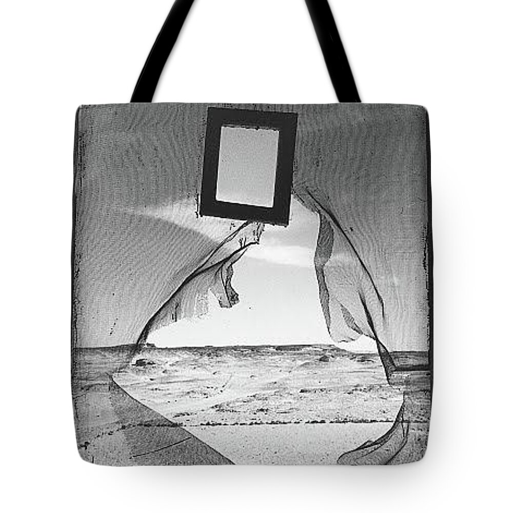 Ocean Sea Frame Water Black White Photograph Tote Bag featuring the photograph Love the sea with all your passion, check your energy before you enter by Kasey Jones