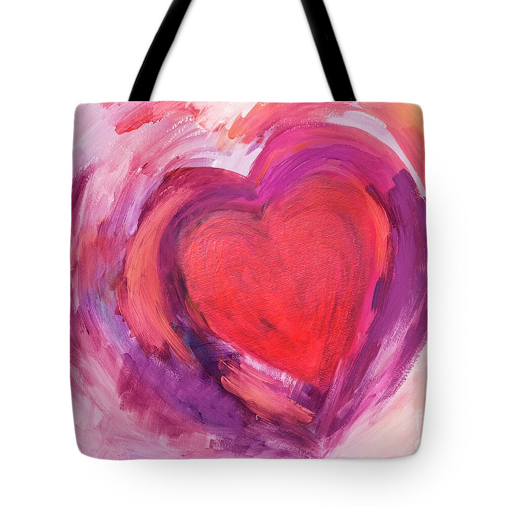 Heart Tote Bag featuring the painting Loving by Stella Levi
