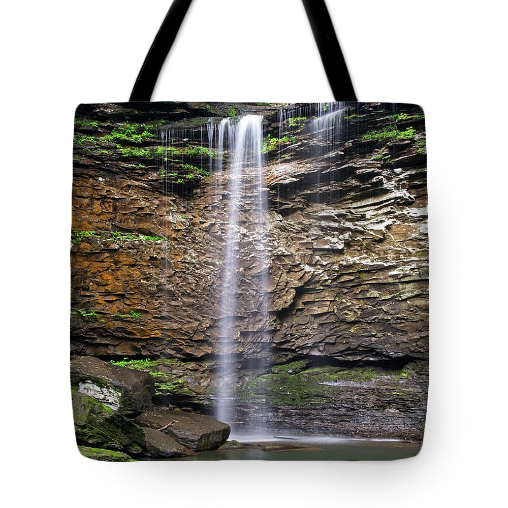 Lower Piney Falls Tote Bag featuring the photograph Lower Piney Falls 10 by Phil Perkins