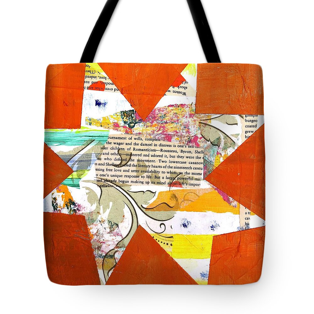 Orange Tote Bag featuring the painting Lowercase Damsel In Distress by Cyndie Katz