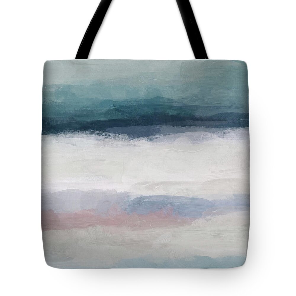 Dark Teal Tote Bag featuring the painting Lullaby Waves III by Rachel Elise