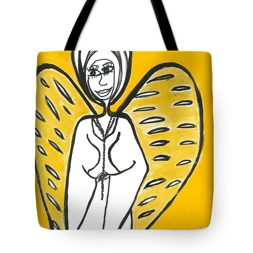 Angel Tote Bag featuring the painting Luminatrea by Victoria Mary Clarke