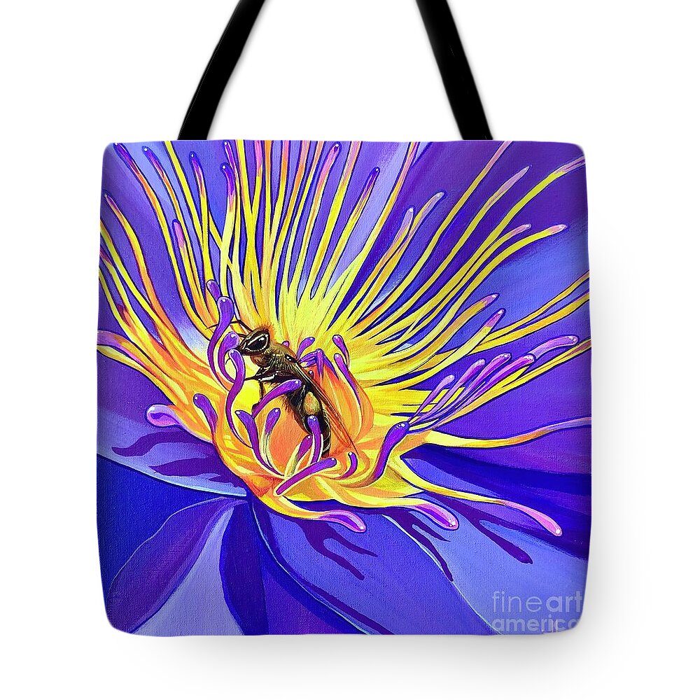 Honeybee Tote Bag featuring the painting Luminous by Hunter Jay