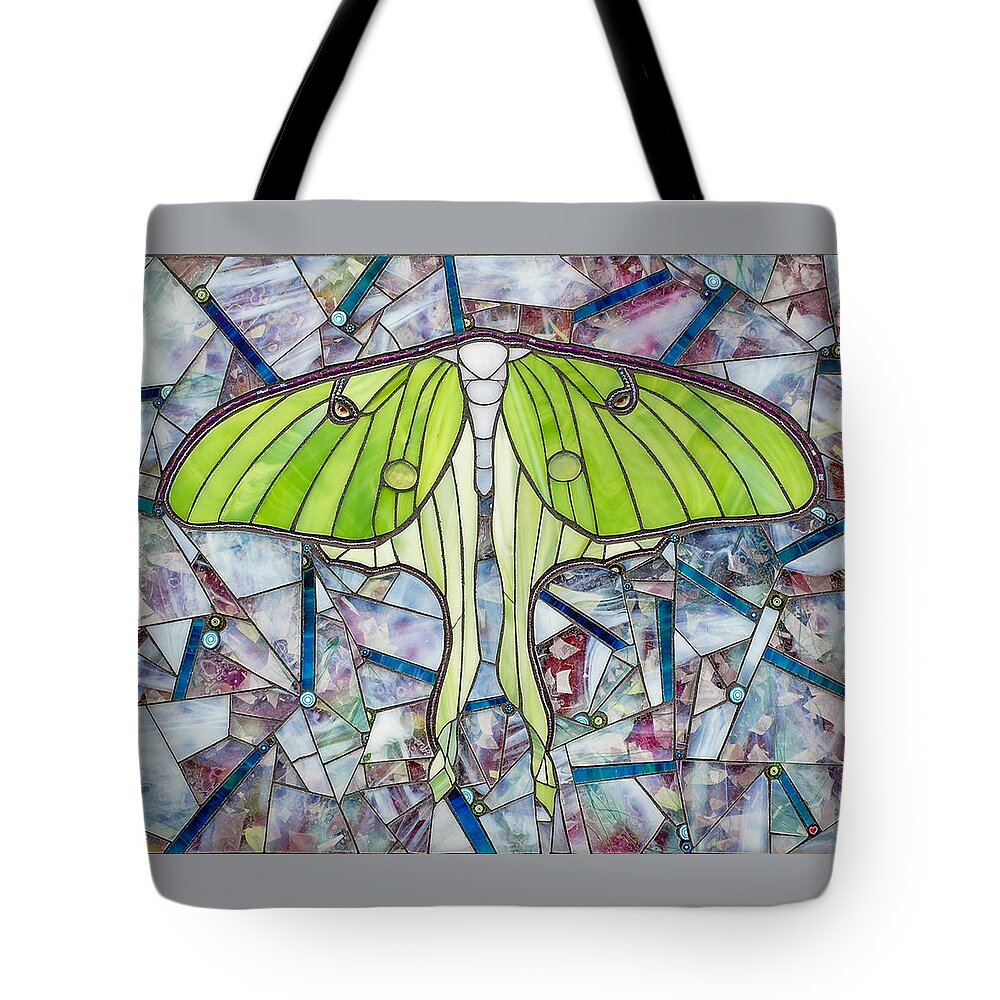 Luna Moth Tote Bag featuring the glass art Luna by Cherie Bosela