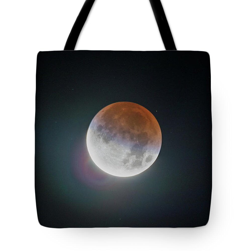 Moon Tote Bag featuring the photograph Lunar Eclipse 2021 by David Beechum