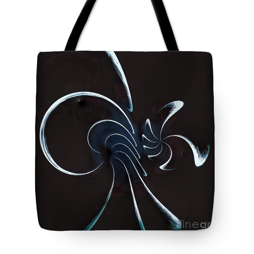 Lunar Tote Bag featuring the digital art Lunar Eclipse in Abstract by Blair Stuart