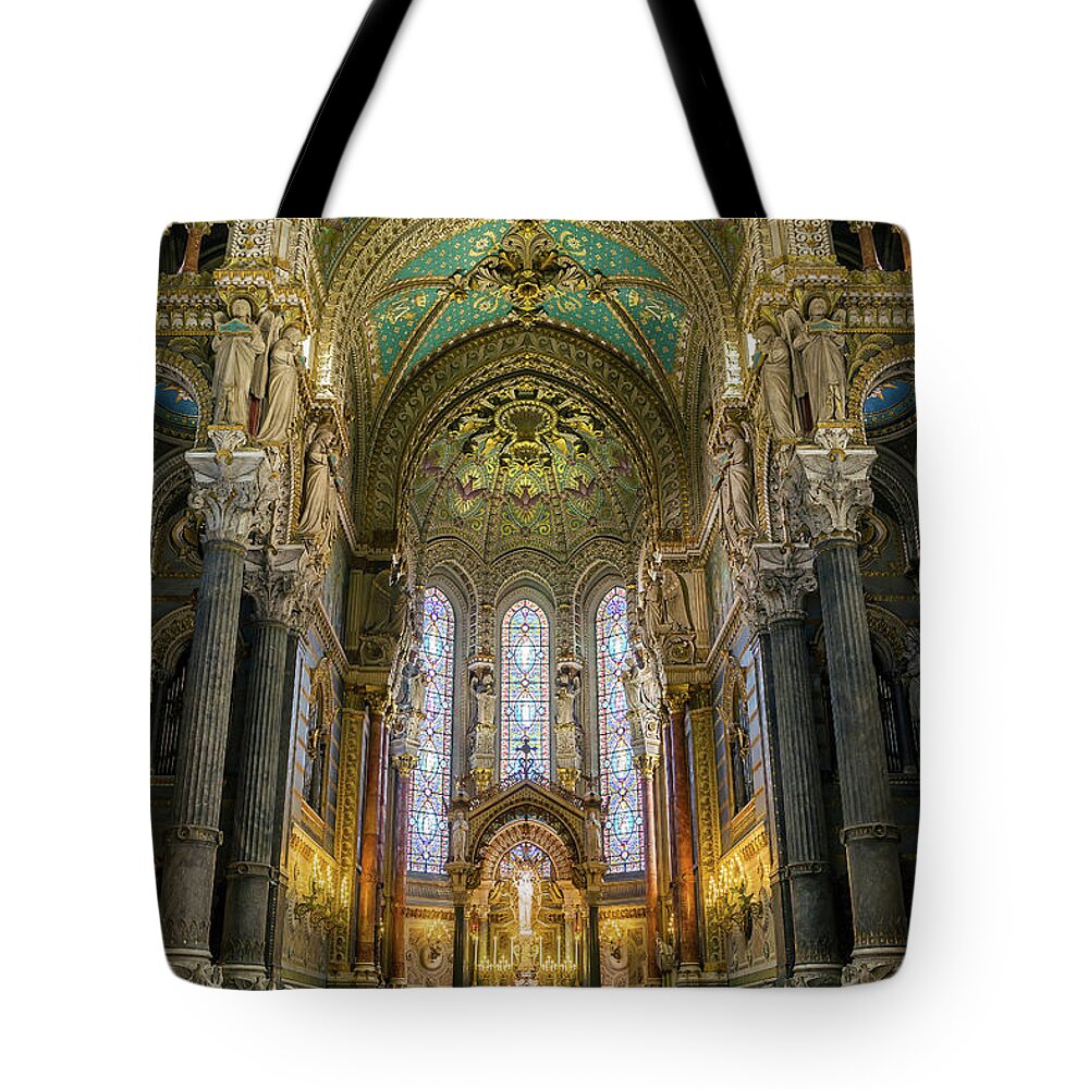 France Tote Bag featuring the photograph Lyon - Notre-Dame de Fourviere basilica by Olivier Parent