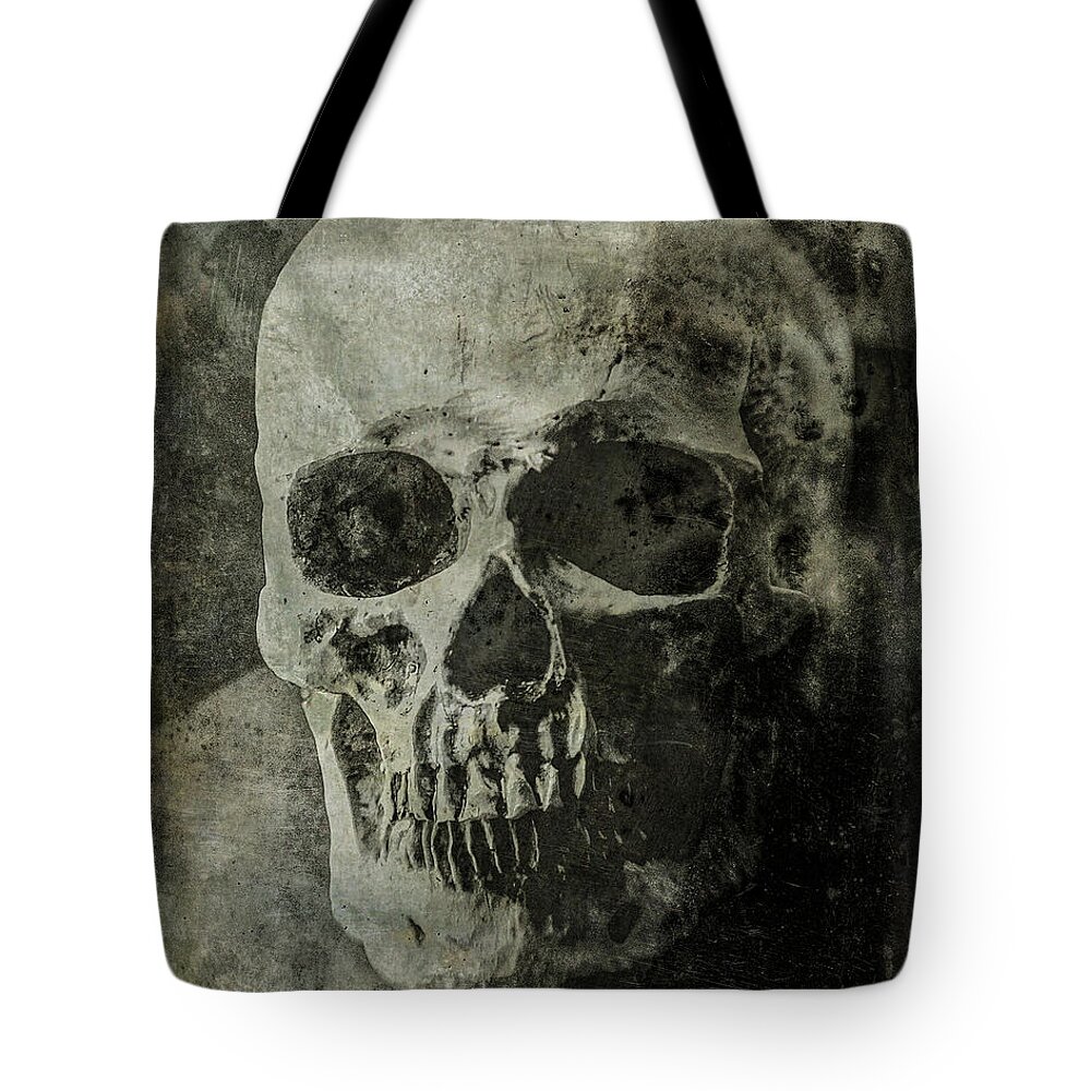 Skull Tote Bag featuring the photograph Macabre Skull 2 by Roseanne Jones
