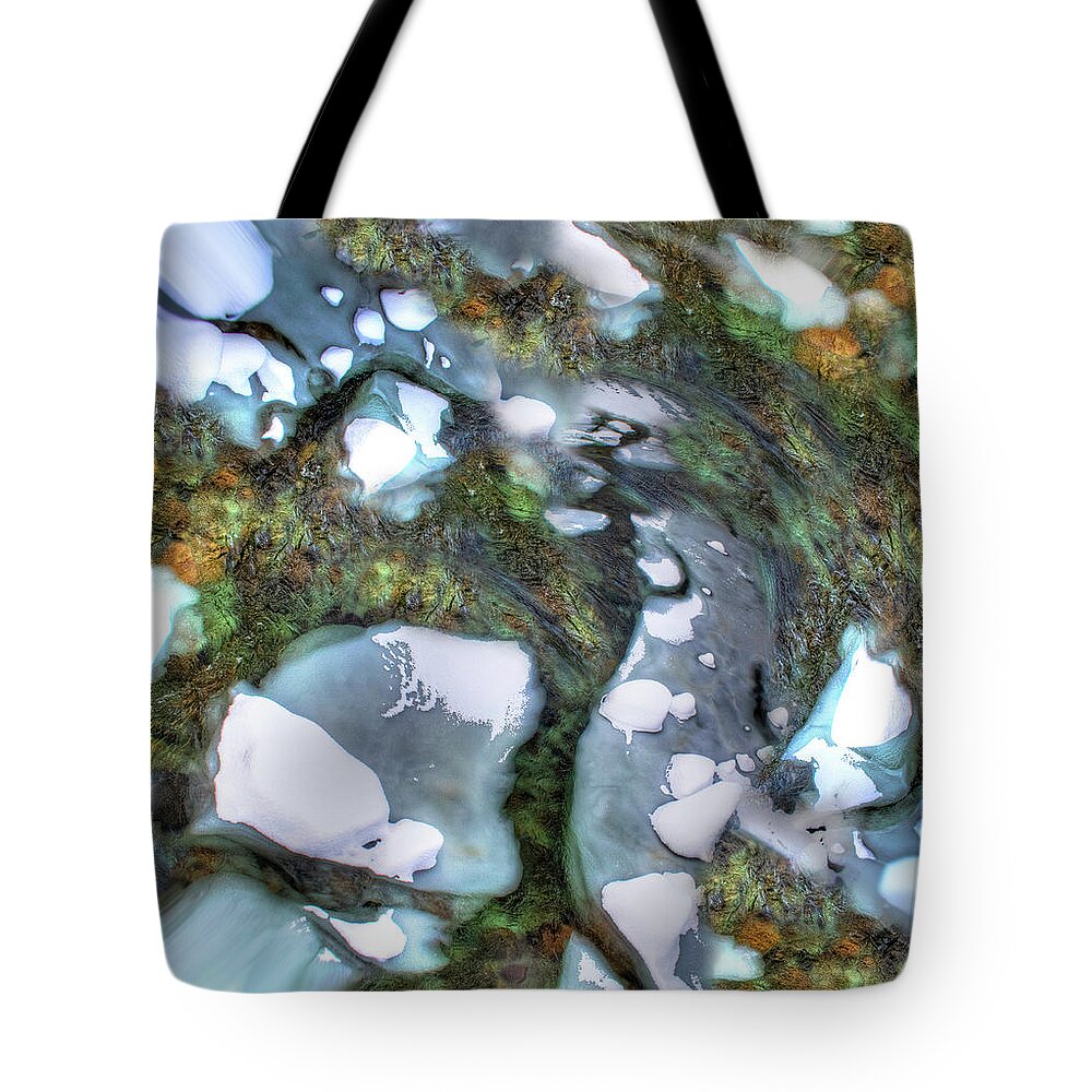 Mad Tote Bag featuring the photograph Mad River Abstract #6 by Wayne King
